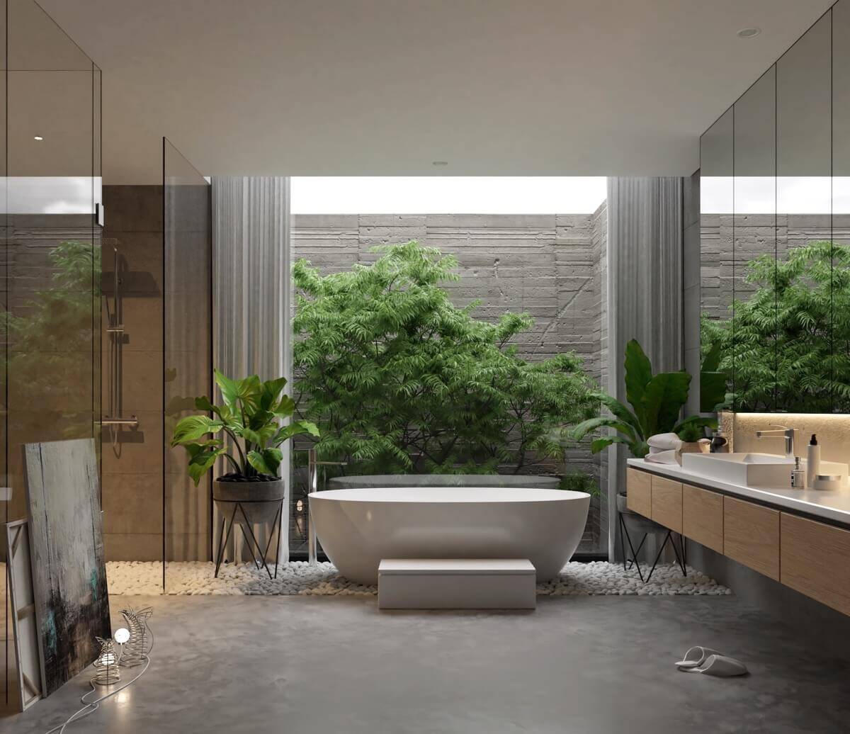 Phòng tắm độc đáo cho gia chủ mệnh mộc- HOME68