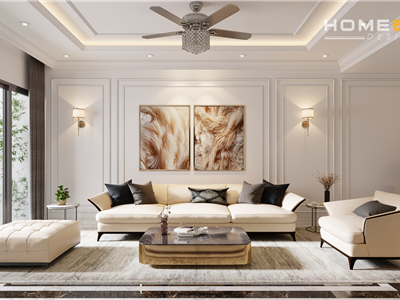 Thiết kế nội thất nhà phố tân cổ điển sang trọng, đẳng cấp tại Kiến An, Hải Phòng