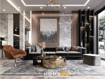 THIẾT KẾ NỘI THẤT PHÒNG KHÁCH LIỀN BẾP MODERN STYLE- CĐT ANH NAM TẠI KIẾN AN, HẢI PHÒNG