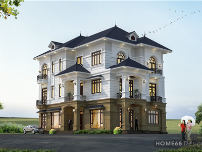 Thiết kế kiến trúc biệt thự tân cổ điển sang trọng, lộng lẫy- CĐT anh Huy tại Nam Định
