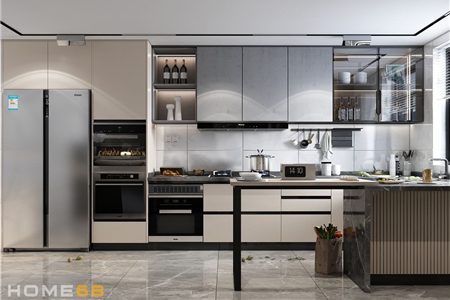 Tủ bếp Acrylic màu sắc đơn giản, hiện đại C11