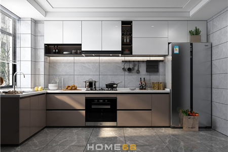 Tủ bếp nhựa Acrylic đơn giản, thanh lịch C13