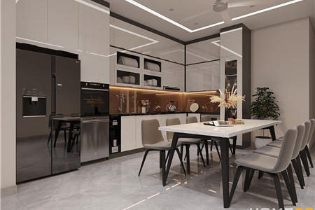Tủ bếp nhựa Picomat kết hợp sơn men nhà anh Tú tại Đông Hải, Hải Phòng