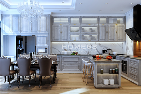 TỦ BẾP TÂN CỔ ĐIỂN NHÀ ANH ĐỊNH - BIỆT THỰ ĐƠN LẬP WATERFRONT HẢI PHÒNG